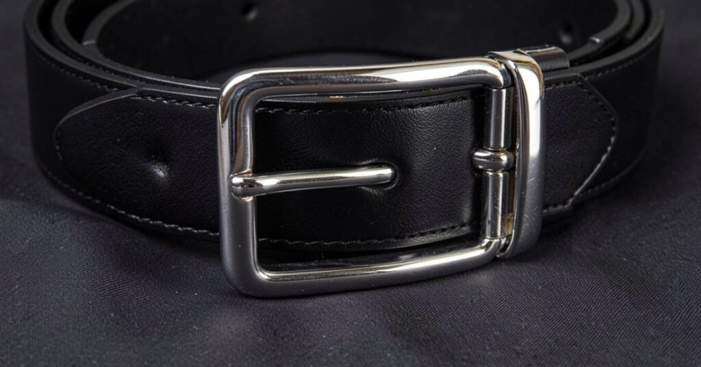 Black leather belt