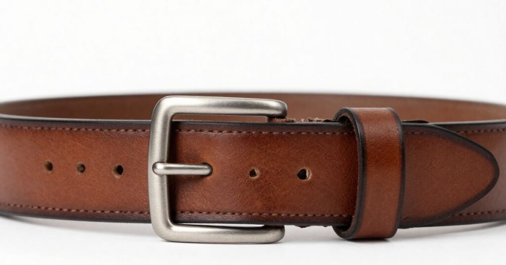Brown leather belt