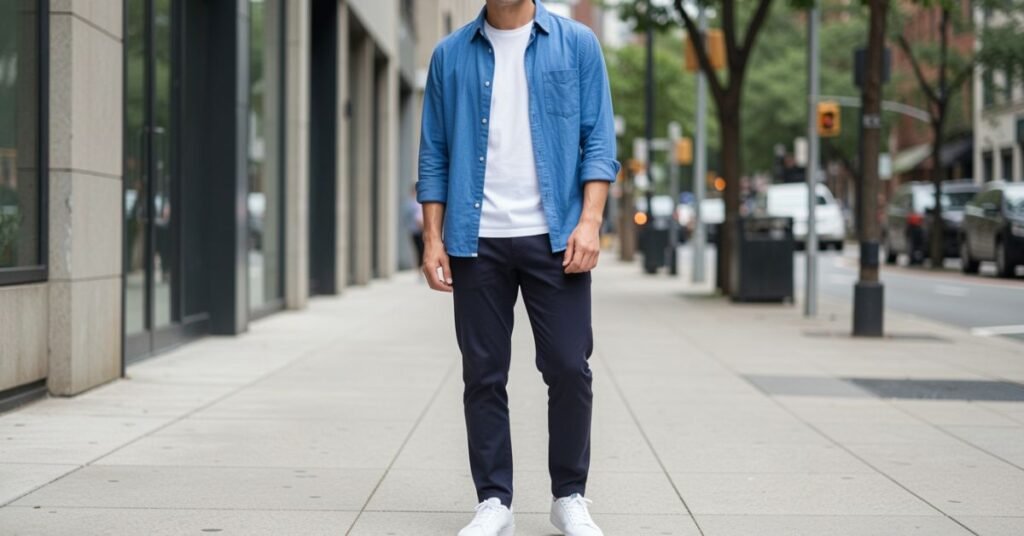 Casual Outfit Ideas with blue shirt
