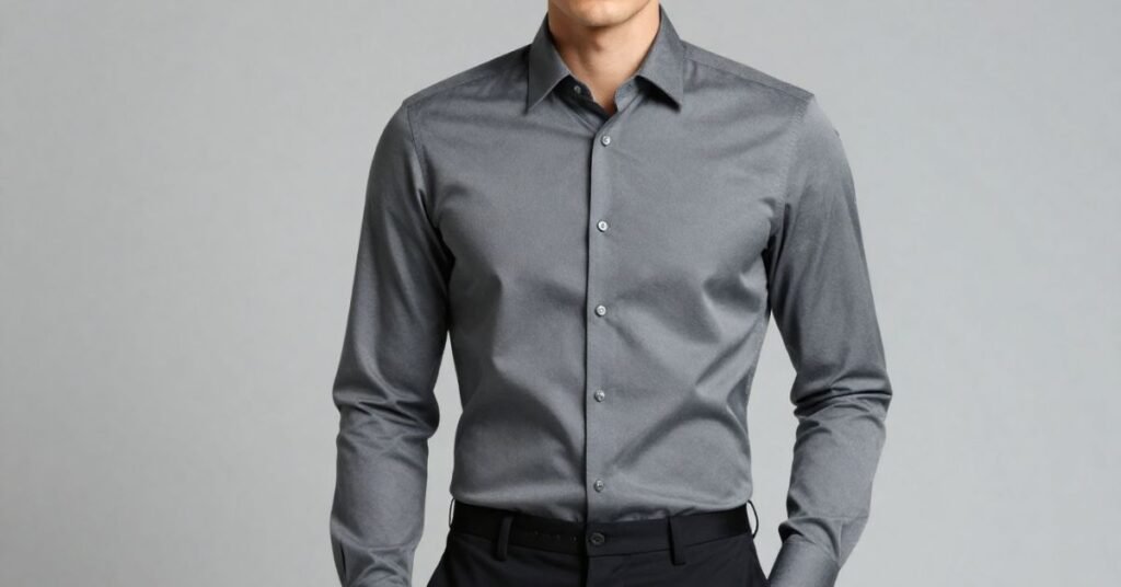 Choosing the Right Fit in grey shirt