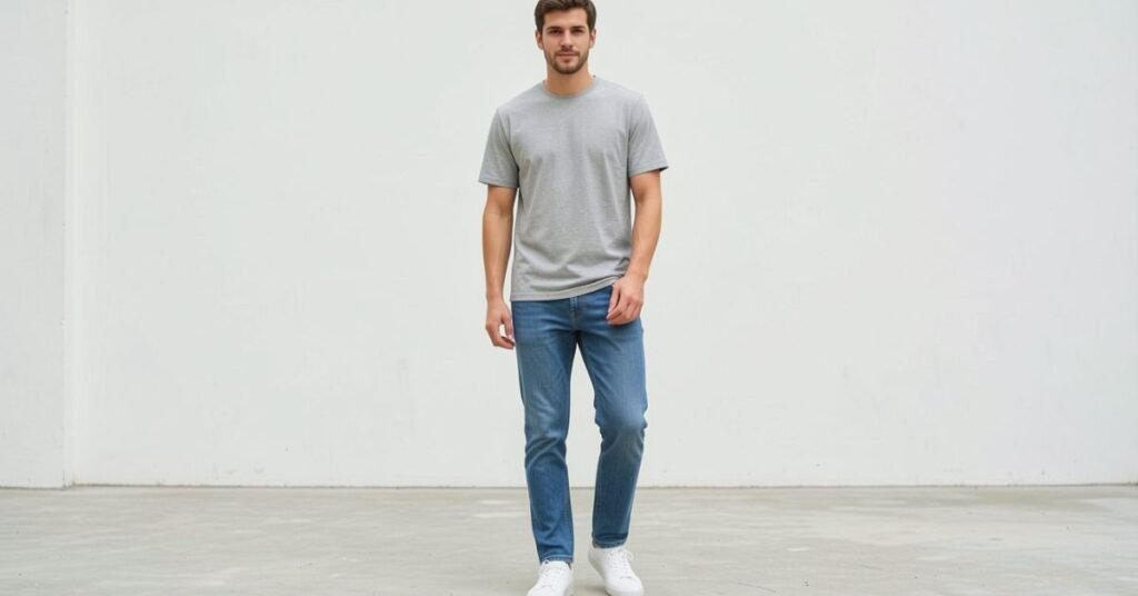 Footwear Pairing Tips for grey shirt
