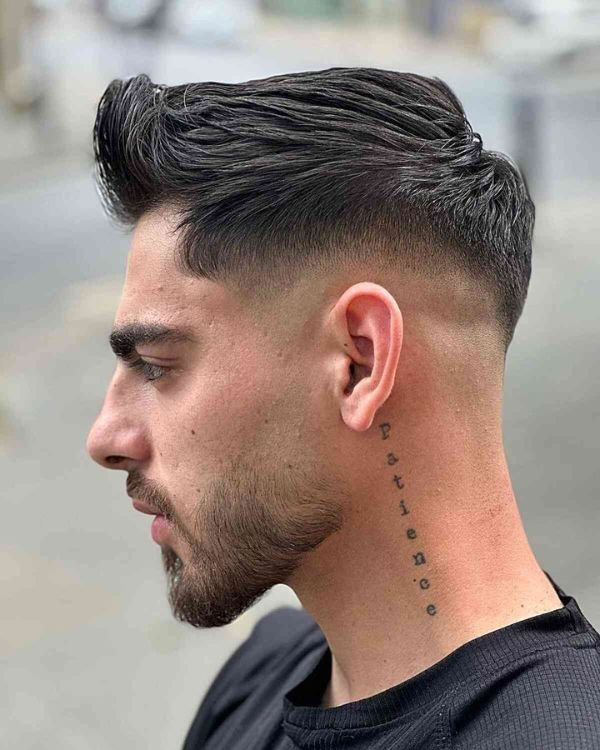 Messy Quiff with Taper Fade
