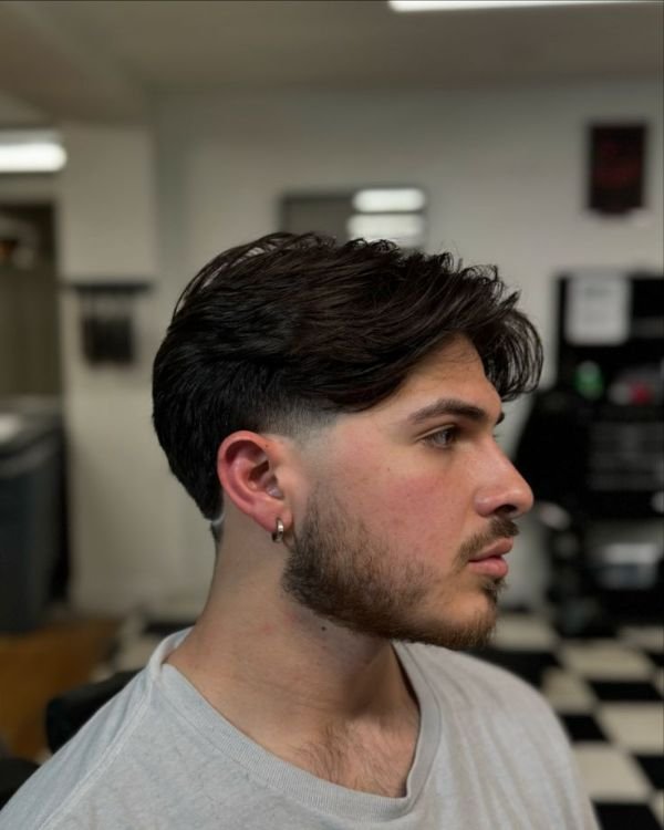 Middle Part with Taper Fade