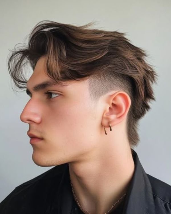 Short Textured Middle Part with Low Fade