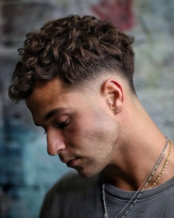 Textured Short Curls With Fade