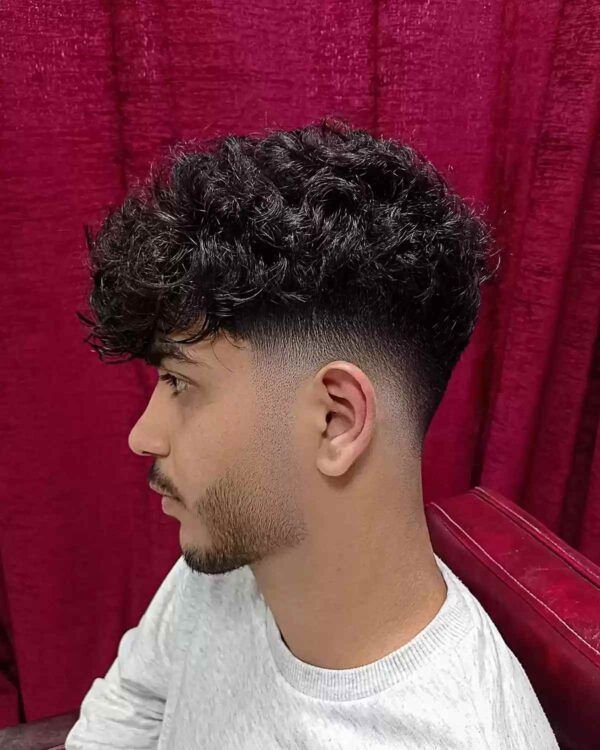 Thick Curls With Low Fade