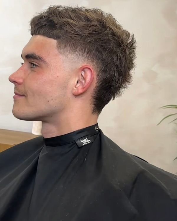 Trendy Short Mullet with Low Taper Fade