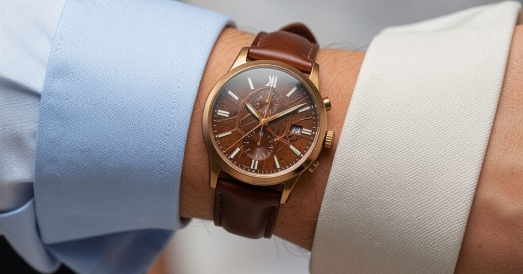 fossil brown leather watch
