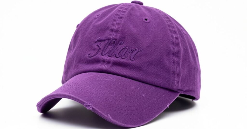 purple baseball cap