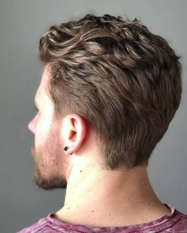 Brushed Back Wavy Crew Cut