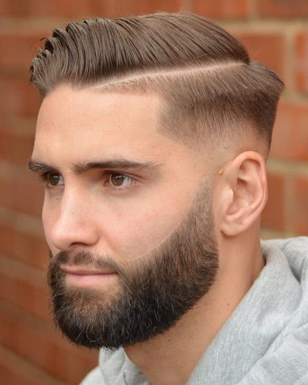 Comb Over with Medium Fade