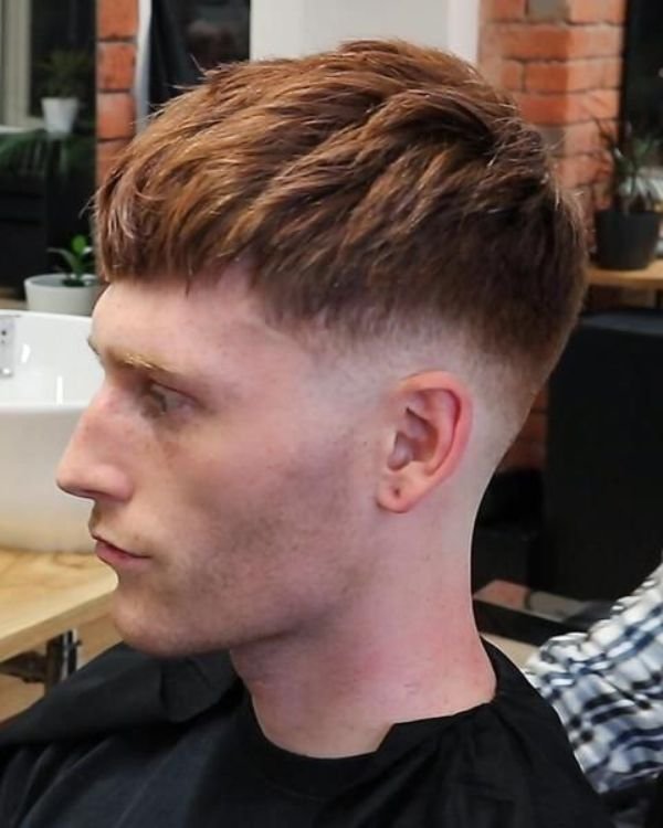 Crop Top Fade with Blunt Fringe