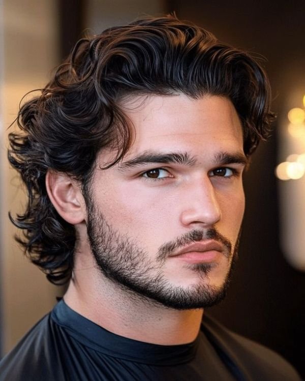 Curly Middle Part