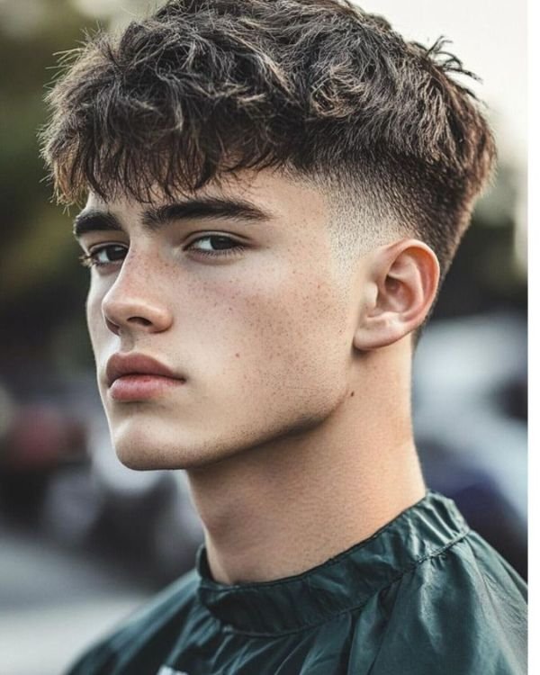 Handsome Short Tousled Style with Low Taper Fade