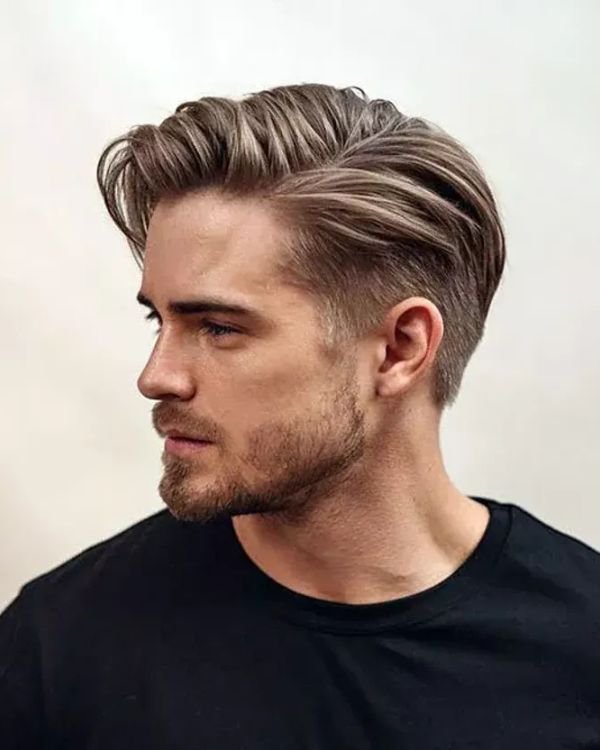Long Comb Over with Tapered Sides