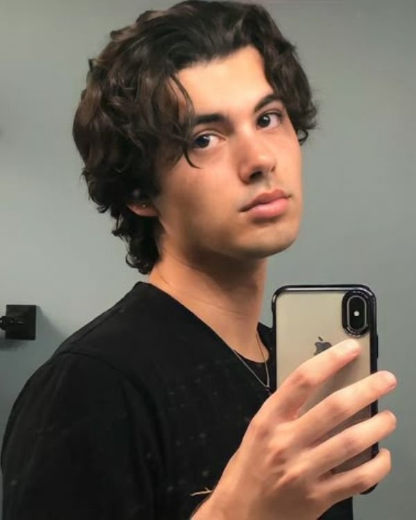 Long Curly Middle Part