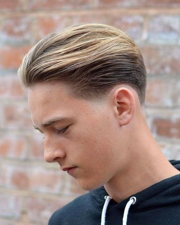 Medium Slick Back Fade