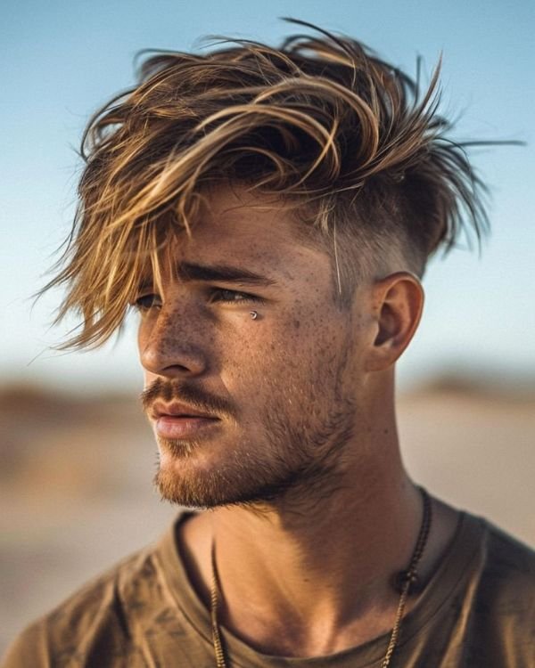 Parted, Long Shaggy Hair
