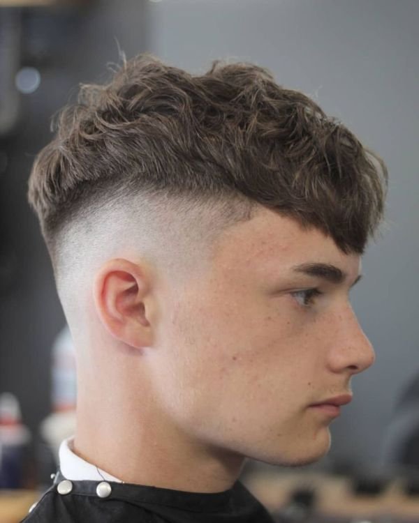 Short Layers with Blunt Fringe and Fade