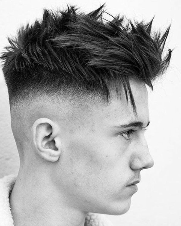 Short Messy Spikes with Mid Skin Fade