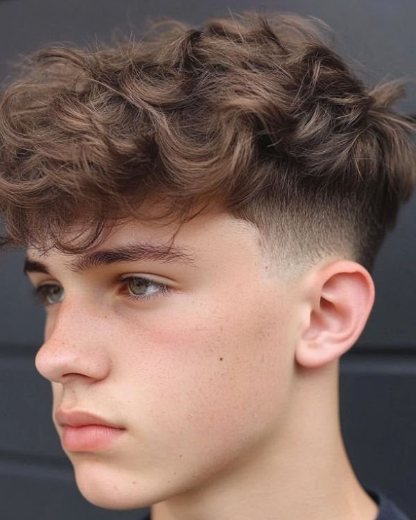 Short Messy Waves with High Skin Fade