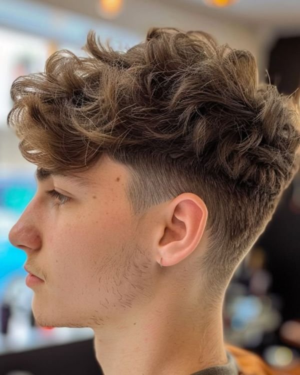 Short Shaggy Hair with Taper Fade Sides