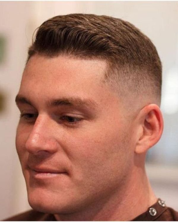 Side Swept Crew Cut Fade