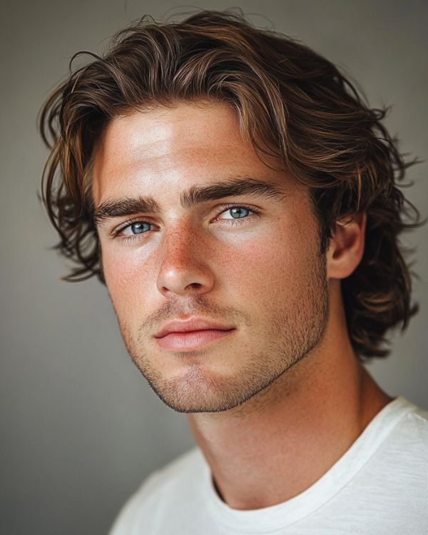 Textured Wavy Middle Part