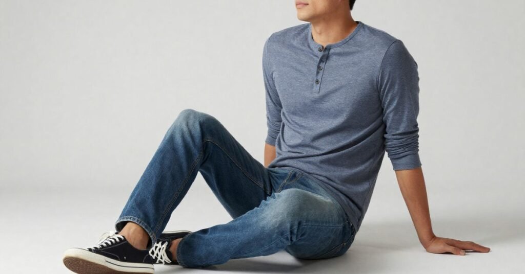 Pick the Right Shoes with henley shirt