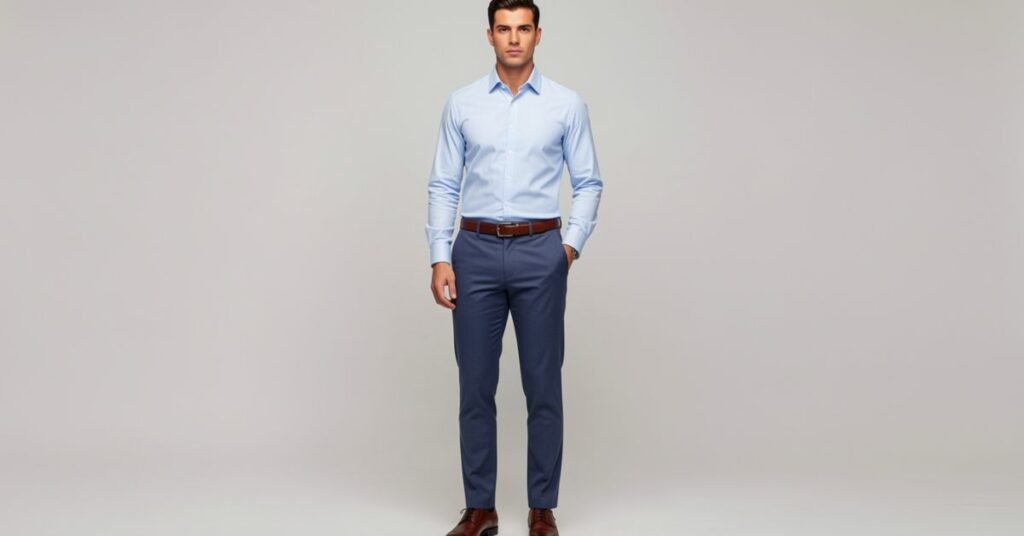 Chinos with shirt