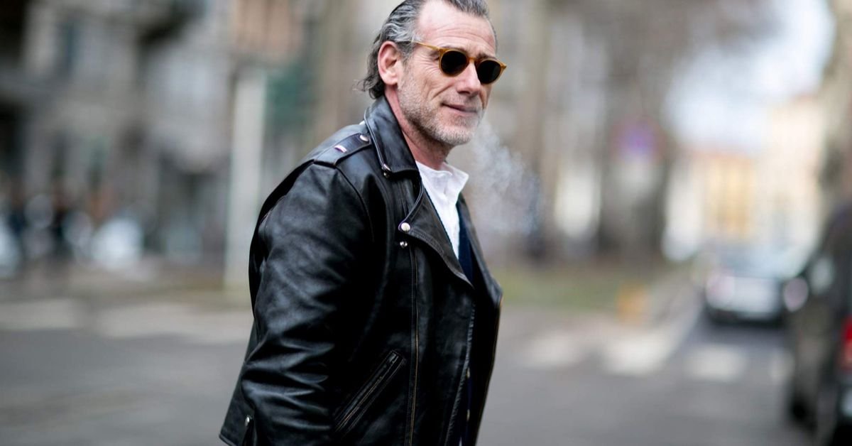 black leather jacket